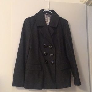 Tulle Pea Coat. Gray. Small.